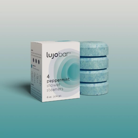 🔥3/$30 NIB Lujo Bar Peppermint Shower Steamers 4-Pack 6 Oz Retail Price $22.00 - Picture 1 of 4